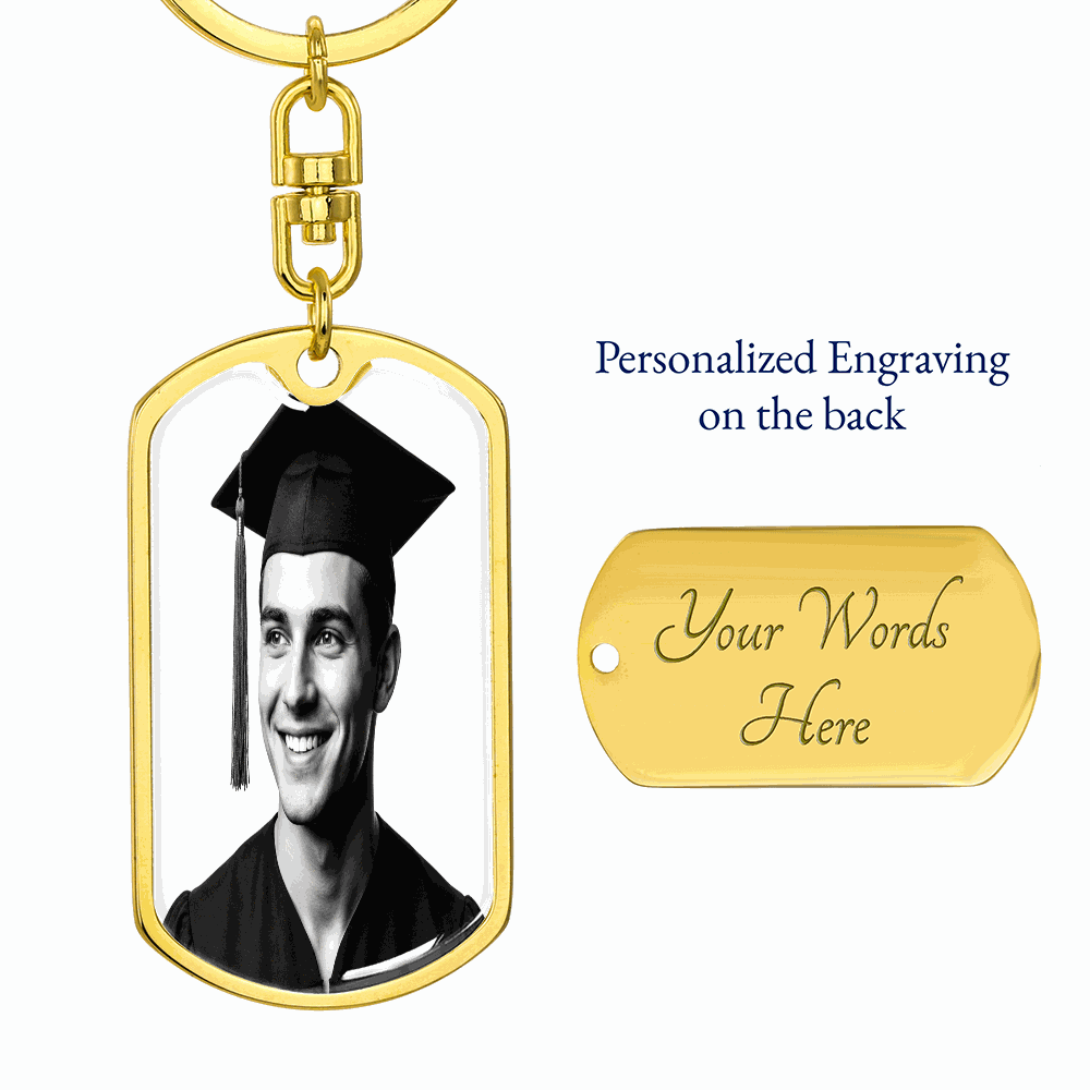 Personalized Dog Tag Keychain for Him