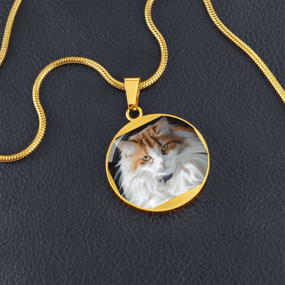 Custom Pet Photo Circle Necklace | Personalized Cat & Dog Memorial Jewelry for Pet Moms