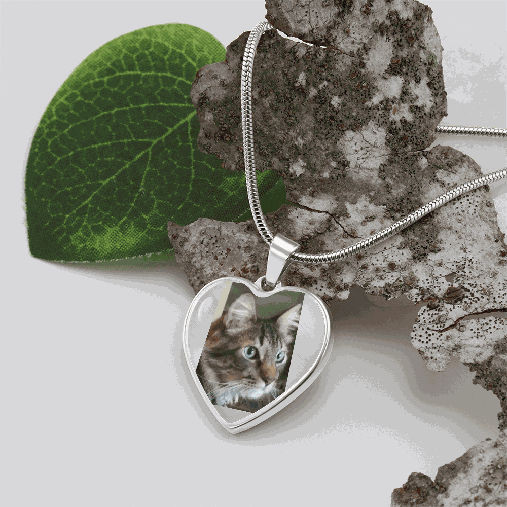 Custom Pet Photo Heart Necklace | Personalized Cat & Dog Memorial Jewelry for Pet Moms