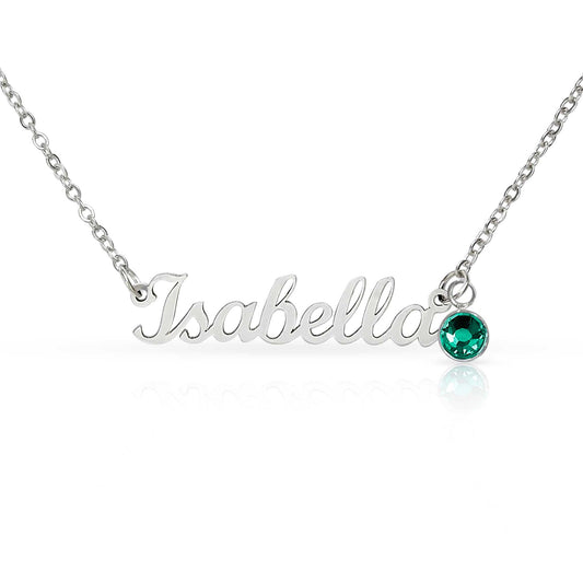 Asteria Birthstone Pendant customized name necklace with birthstone charm on adjustable chain