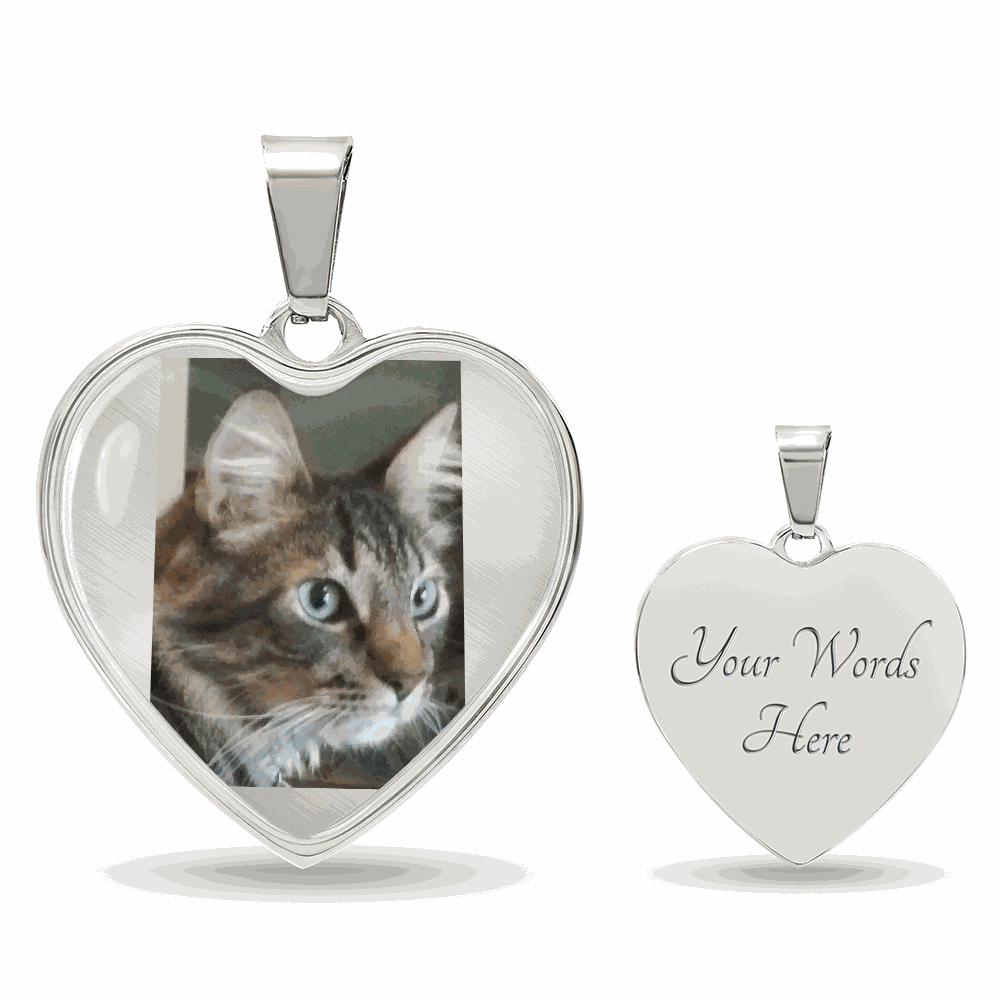 Custom Pet Photo Heart Necklace | Personalized Cat & Dog Memorial Jewelry for Pet Moms