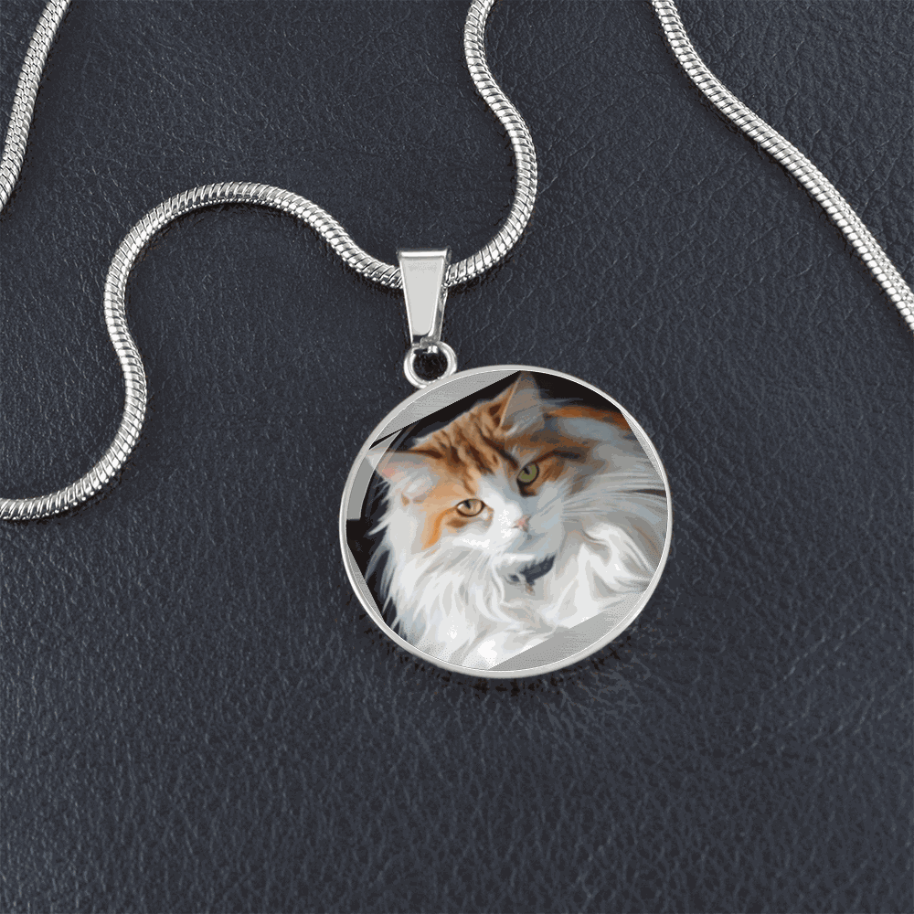 Custom Pet Photo Circle Necklace | Personalized Cat & Dog Memorial Jewelry for Pet Moms