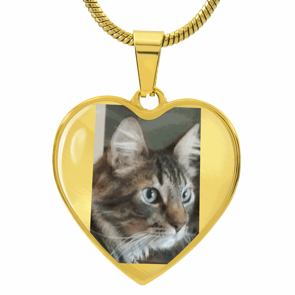 Custom Pet Photo Heart Necklace | Personalized Cat & Dog Memorial Jewelry for Pet Moms