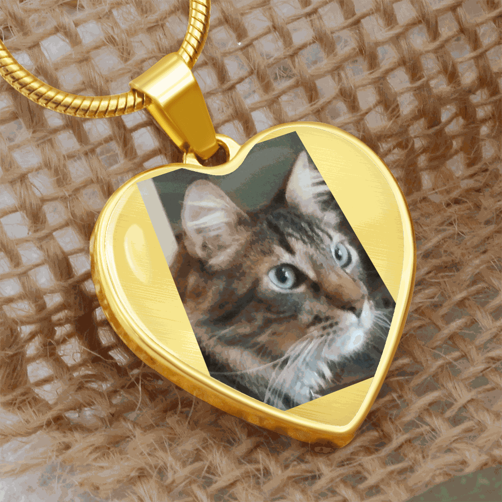 Custom Pet Photo Heart Necklace | Personalized Cat & Dog Memorial Jewelry for Pet Moms