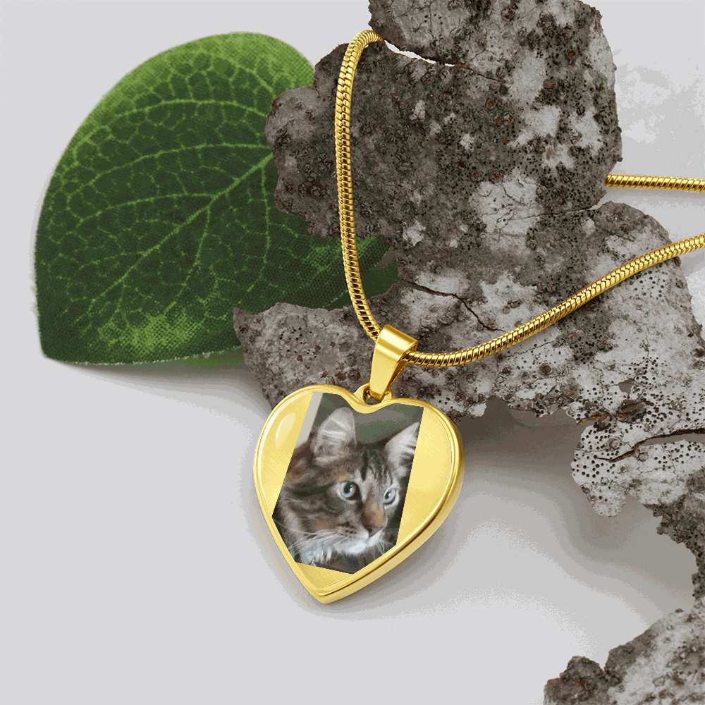 Custom Pet Photo Heart Necklace | Personalized Cat & Dog Memorial Jewelry for Pet Moms