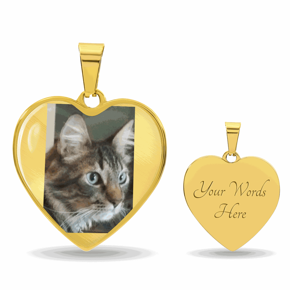 Custom Pet Photo Heart Necklace | Personalized Cat & Dog Memorial Jewelry for Pet Moms