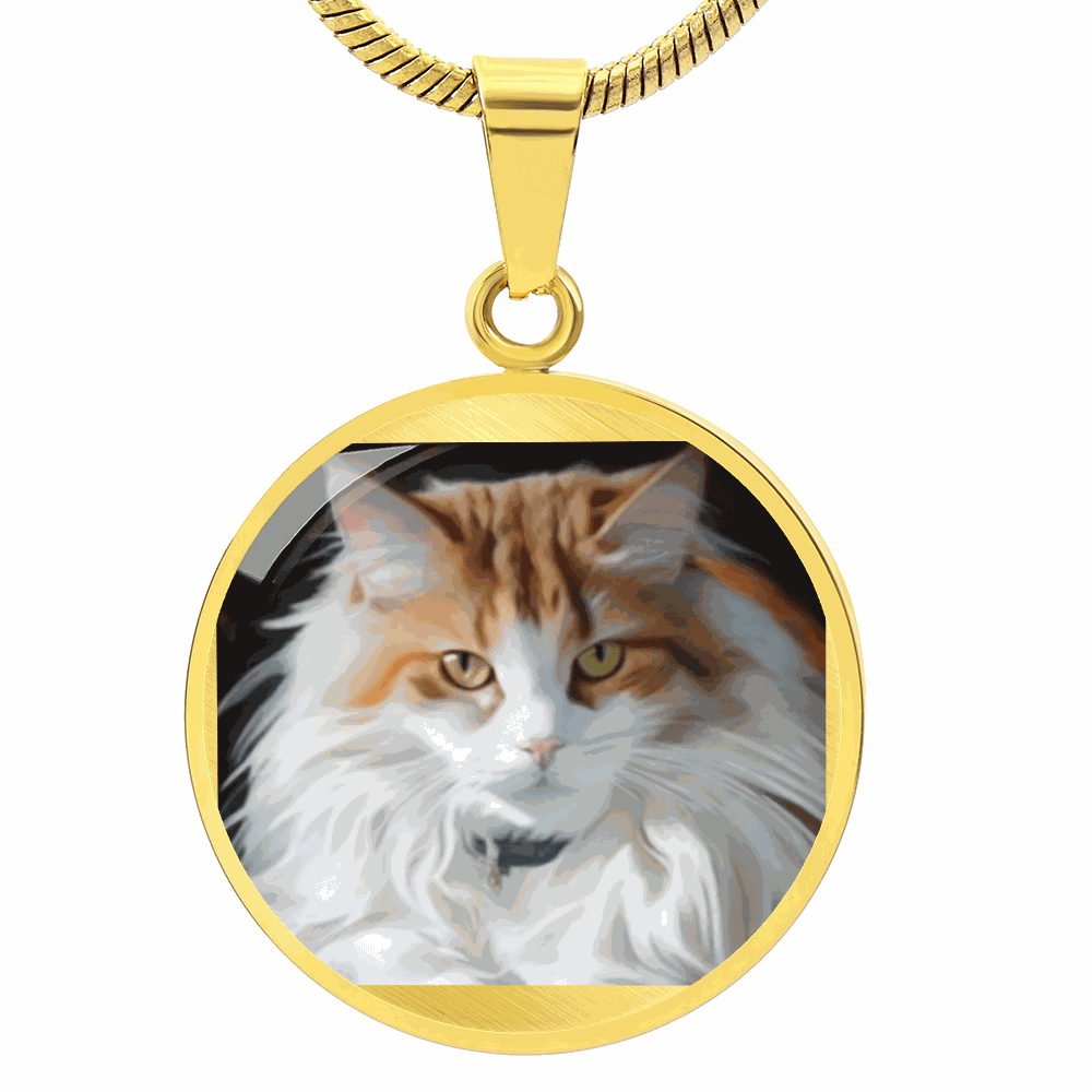 Custom Pet Photo Circle Necklace | Personalized Cat & Dog Memorial Jewelry for Pet Moms