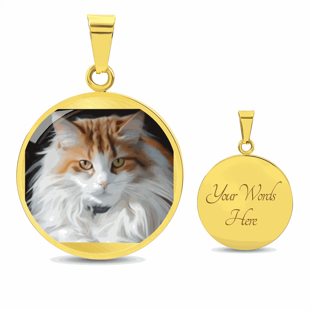 Custom Pet Photo Circle Necklace | Personalized Cat & Dog Memorial Jewelry for Pet Moms