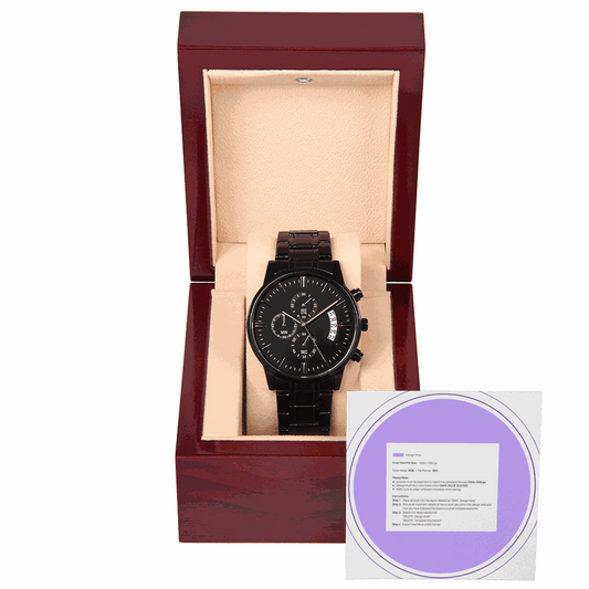 Black Chronograph Watch | Copper Dial | Stainless Steel | Gift Box Included