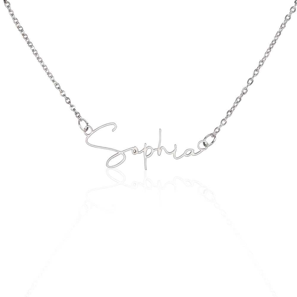 Signature Style Name Necklace — Custom Engraved, Up to 11 Characters