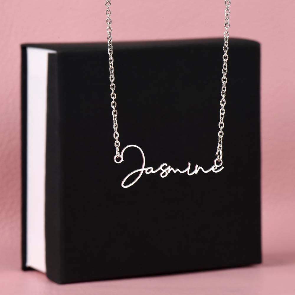 Signature Style Name Necklace — Custom Engraved, Up to 11 Characters
