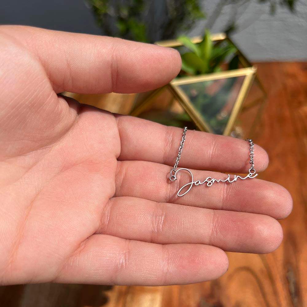 Signature Style Name Necklace — Custom Engraved, Up to 11 Characters