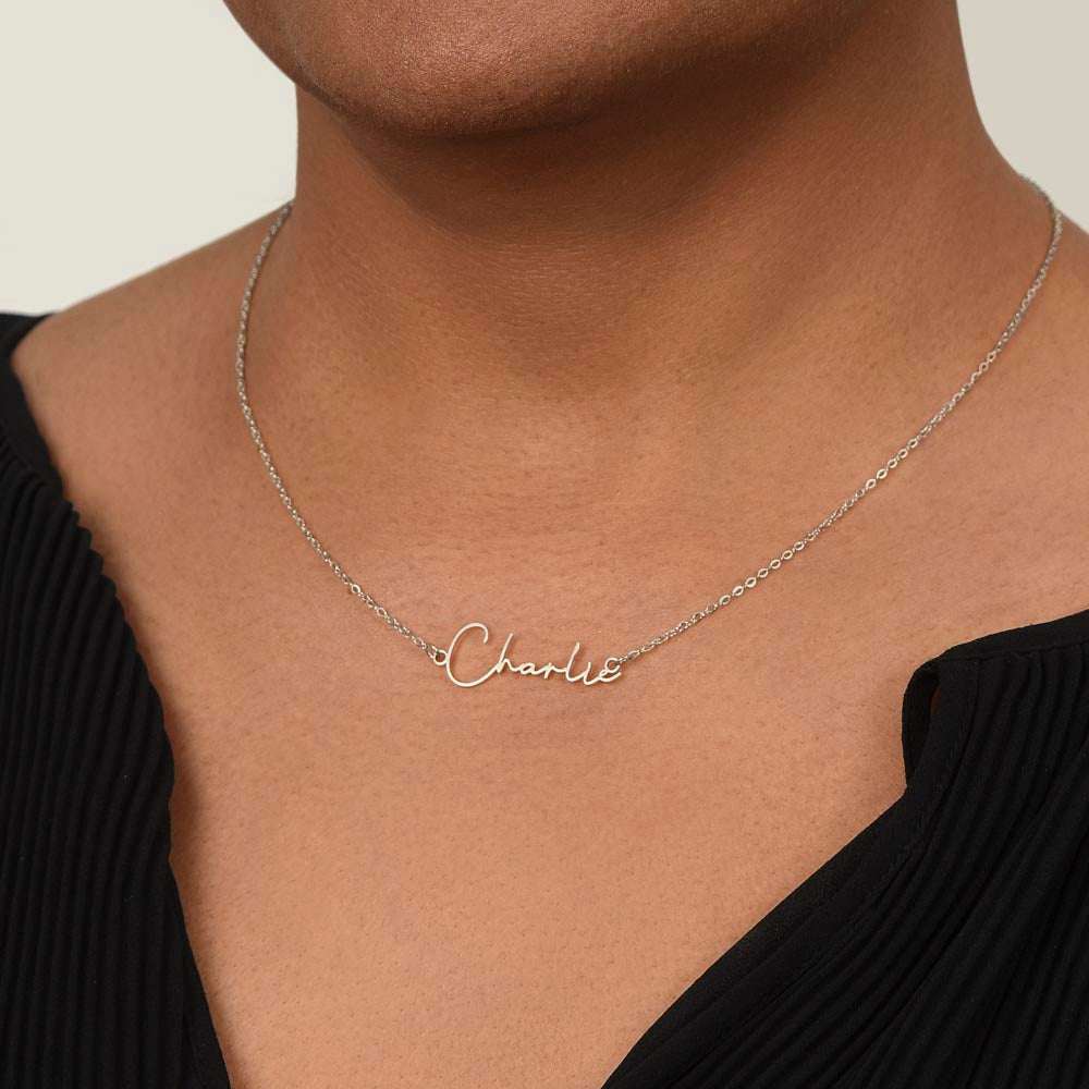 Signature Style Name Necklace — Custom Engraved, Up to 11 Characters