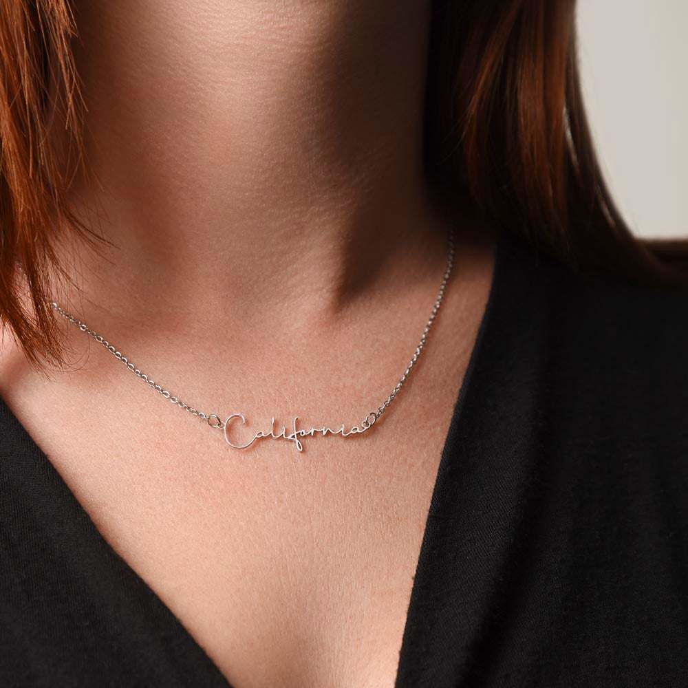 Signature Style Name Necklace — Custom Engraved, Up to 11 Characters