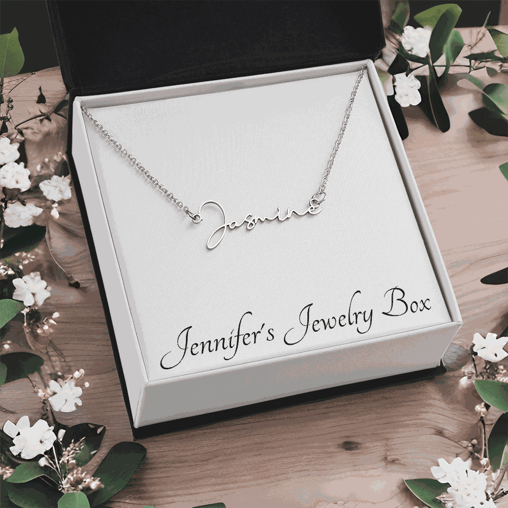 Signature Style Name Necklace — Custom Engraved, Up to 11 Characters
