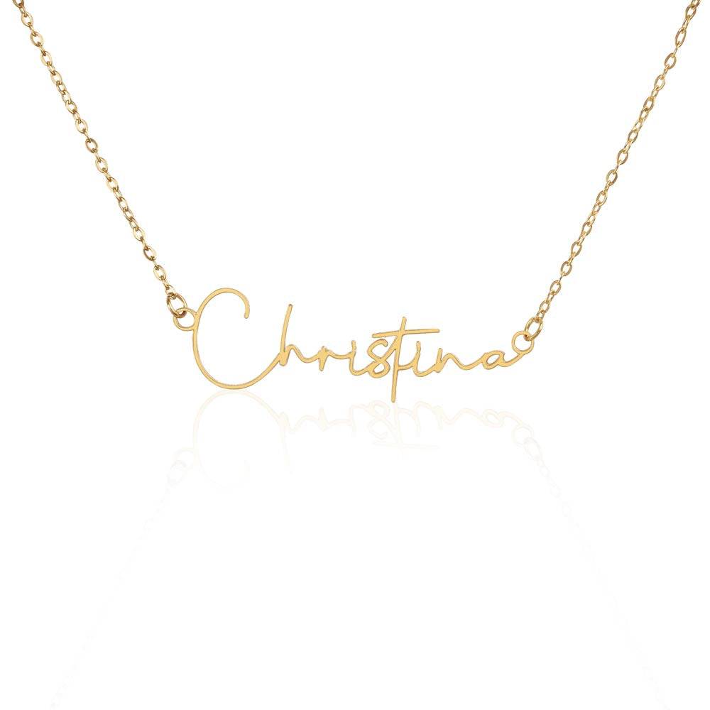 Signature Style Name Necklace — Custom Engraved, Up to 11 Characters