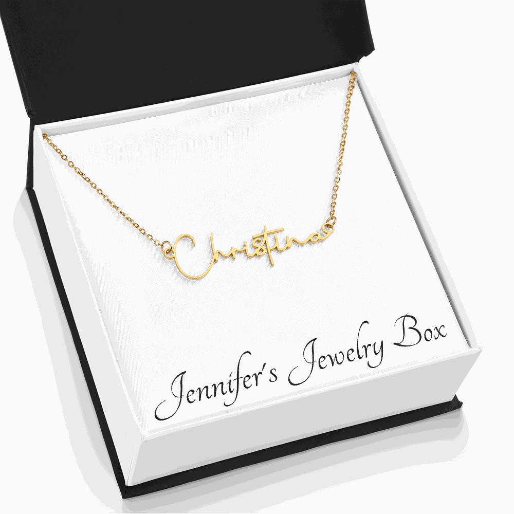 Signature Style Name Necklace — Custom Engraved, Up to 11 Characters