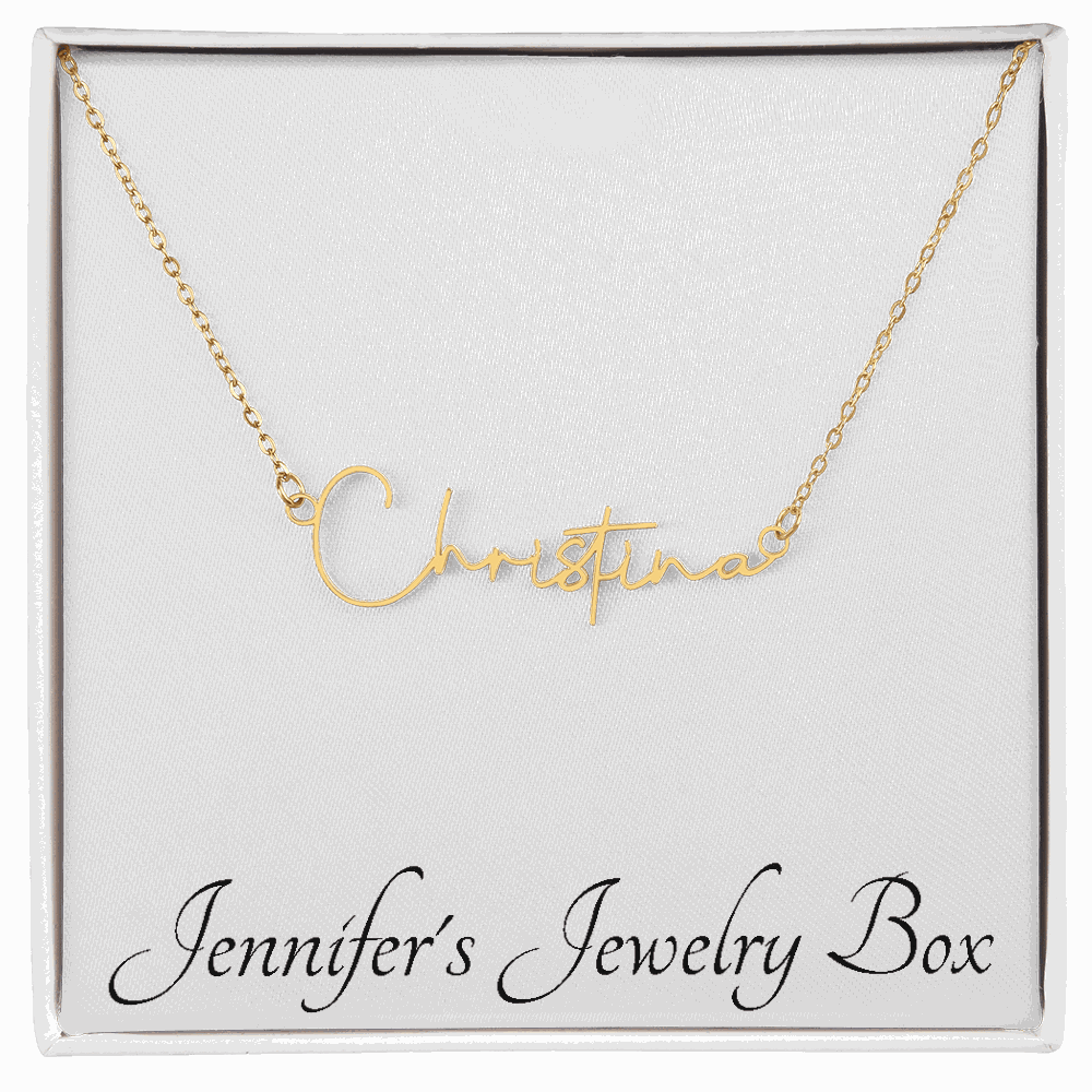 Signature Style Name Necklace — Custom Engraved, Up to 11 Characters