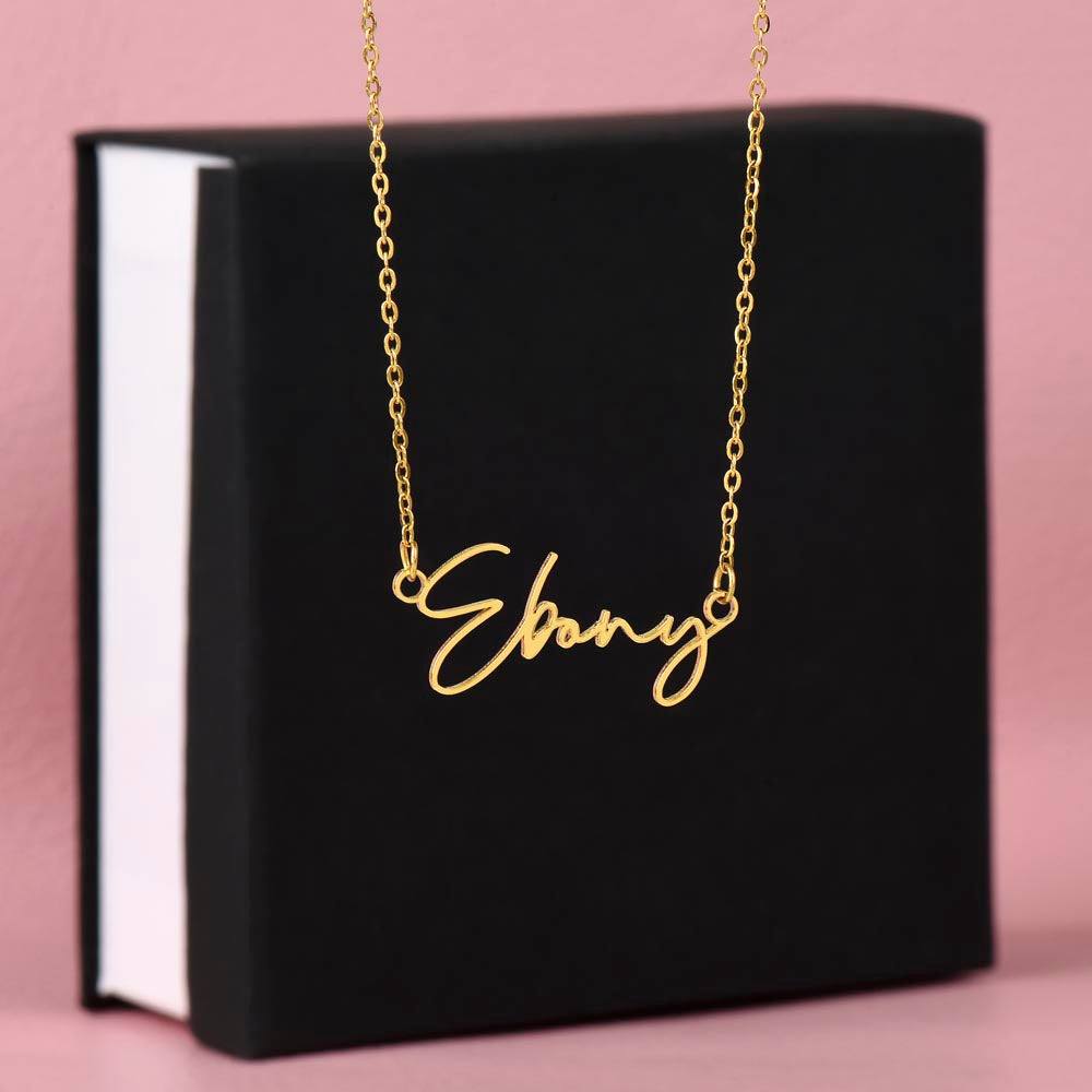 Signature Style Name Necklace — Custom Engraved, Up to 11 Characters