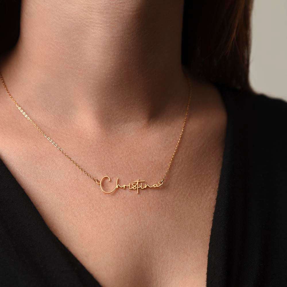 Signature Style Name Necklace — Custom Engraved, Up to 11 Characters