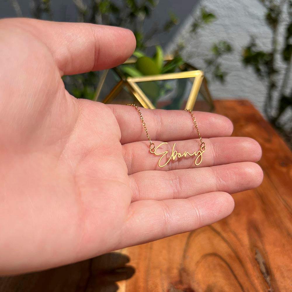 Signature Style Name Necklace — Custom Engraved, Up to 11 Characters