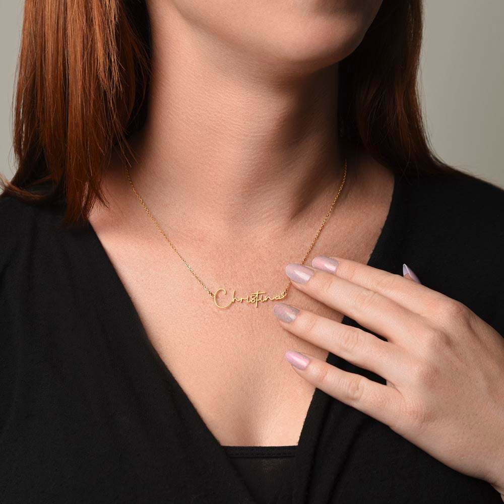 Signature Style Name Necklace — Custom Engraved, Up to 11 Characters