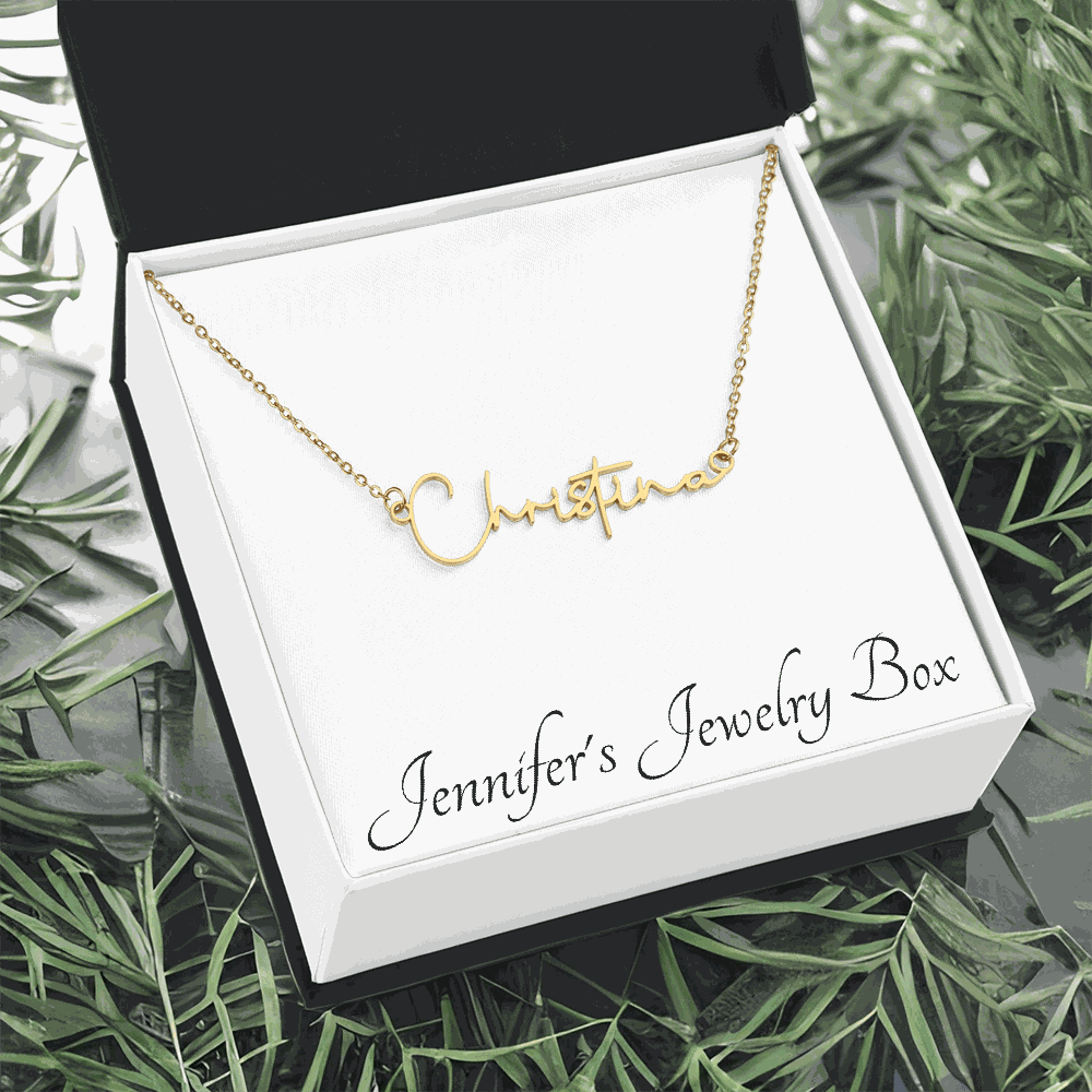 Signature Style Name Necklace — Custom Engraved, Up to 11 Characters