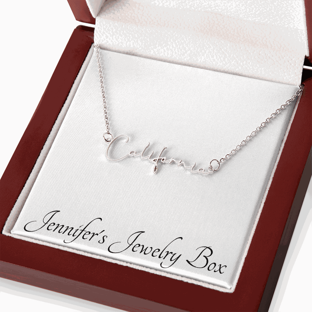 Signature Style Name Necklace — Custom Engraved, Up to 11 Characters