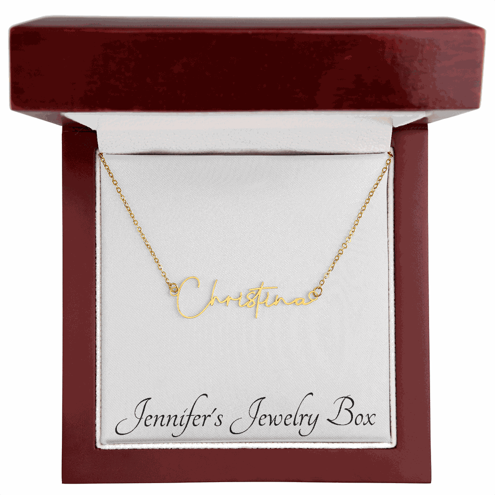 Signature Style Name Necklace — Custom Engraved, Up to 11 Characters